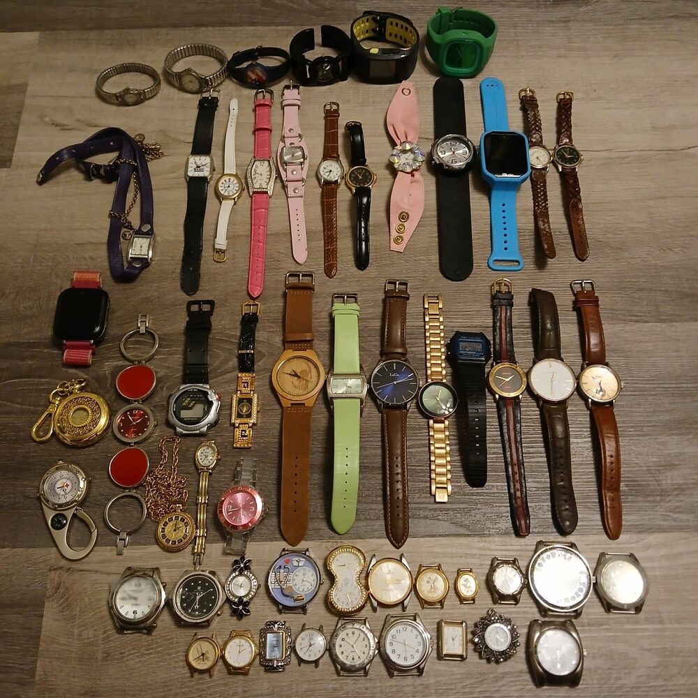 Watch Lot of 50+ Mixed Brands Vintage & Modern Parts/Repair/Craft Untested - F1